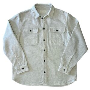 Everlane 100% Cotton Light Gray Shirt Jacket Shacket Overshirt Long Sleeve XL